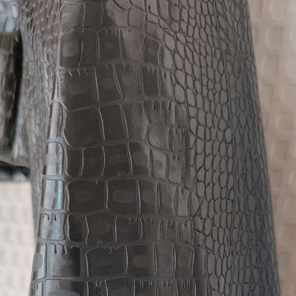 Shein Kids Crocodile Embossed PU Leather Biker Jacket Size 7y - Picture 7 of 16